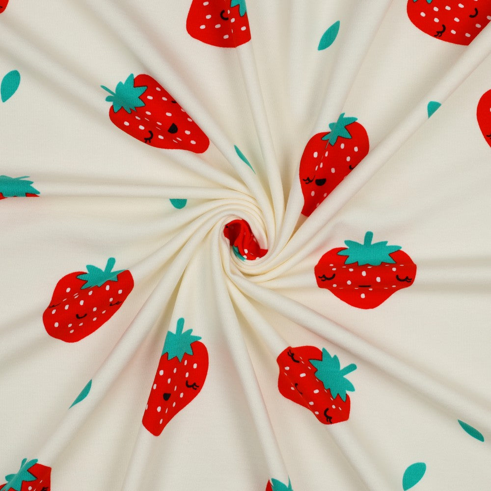 Sweatstoff mit Erdbeeren