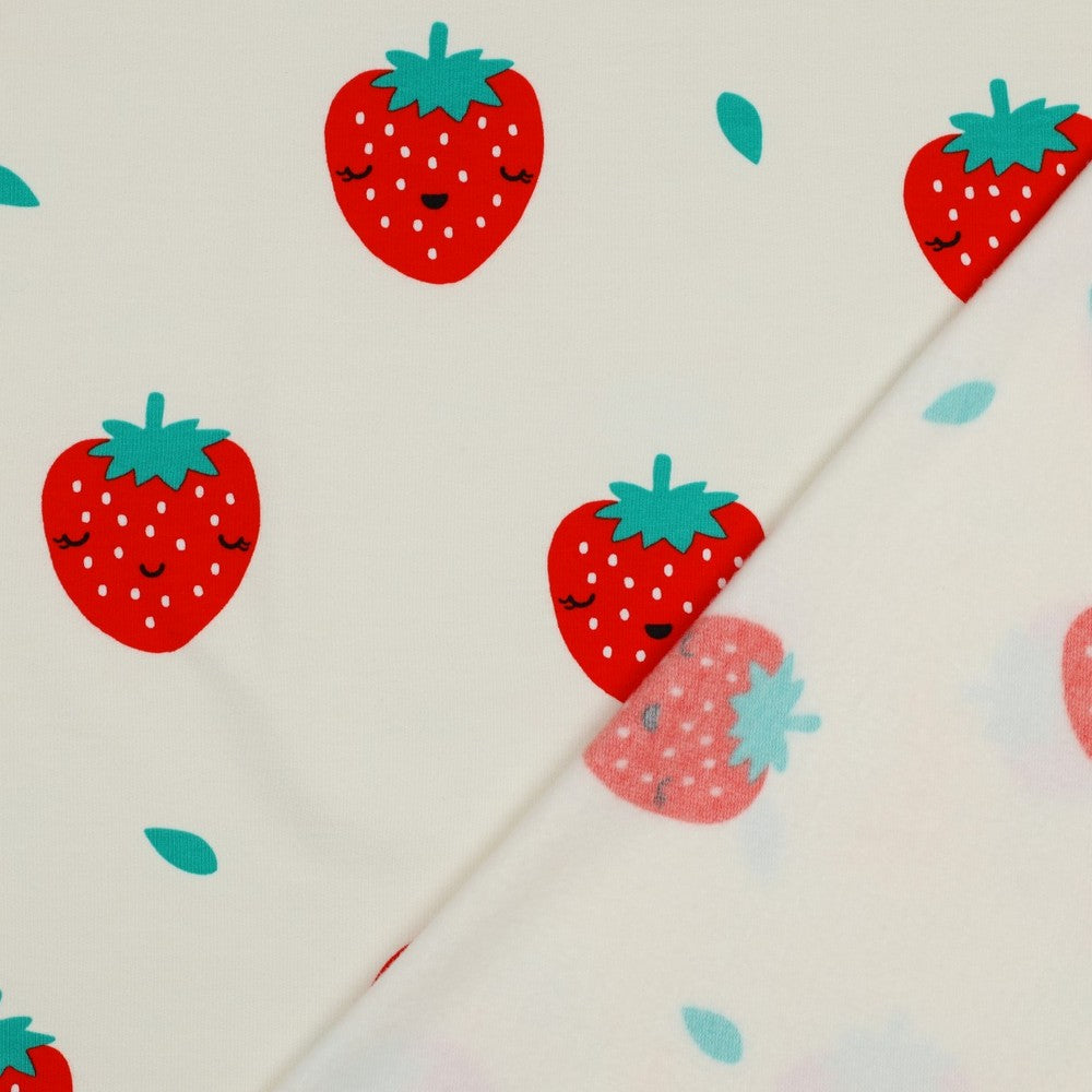 Sweatstoff mit Erdbeeren