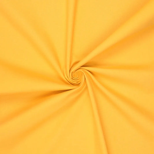 Baumwoll Canvas Uni gelb. Robuster, fester Stoff – ideal für Taschen, Kissen, Schürzen, Arbeitskleidung und Dekoprojekte.