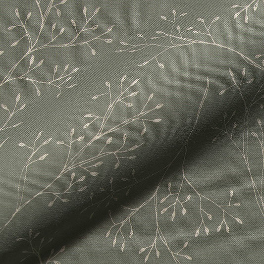 Linenlook Stoff „Pen Drawing Branch“ mit handgezeichnetem Zweig-Muster. Strukturierte Oberfläche, formstabil, ideal für Kissen, Vorhänge und Taschen.