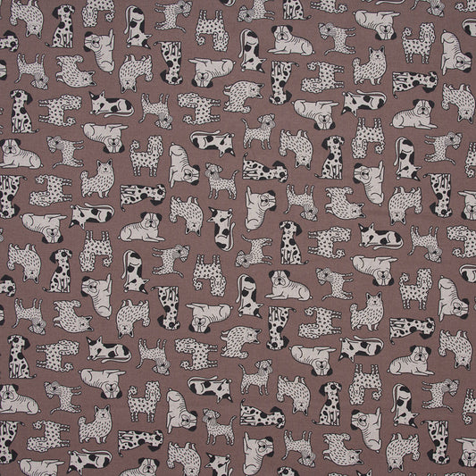 Half Panama Premium Stoff „Dog Wildlife Art“ mit künstlerischem Hunde-Motiv. Robuster Dekostoff, ideal für Kissen, Taschen und Wohnaccessoires.