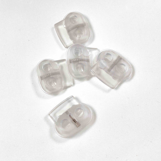 Kordelstopper 2- Loch - transparent, oval