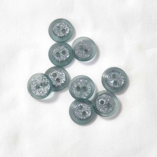 2-Loch Polyesterknopf 23mm Glitzer