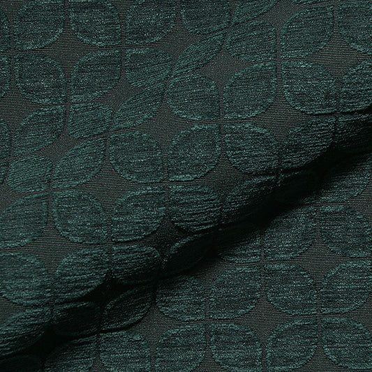 Jacquard Chenille Deluxe „Soft Retro Leaf“ mit Retro-Blätterdesign. Weicher, robuster Dekostoff für Kissen, Vorhänge, Polster und edle Taschen