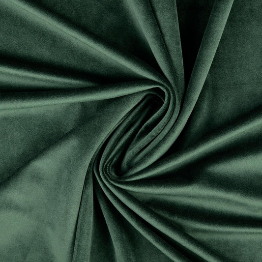 Samt-Velours Stoff tannengrün – weicher Velours aus 100 % Polyester, 260 g/m²