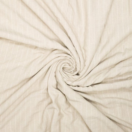 Nadelstreifen Stoff im Leinen-Mix, beige