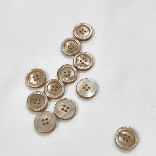 Polyesterknopf mit Rand 4-Loch, 15 mm