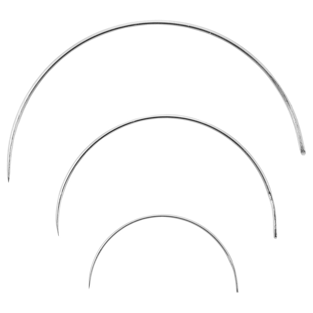 Gebogene Veno Polsternadeln im 3er Set. Stabile Nadeln für Polsterarbeiten, Leder, Schaumstoff oder dicke Stofflagen.