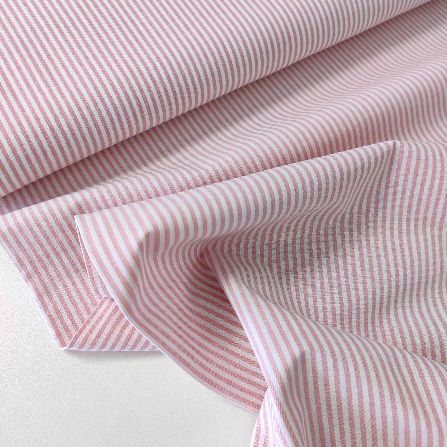 Baumwollstoff Streifen rosa weiß