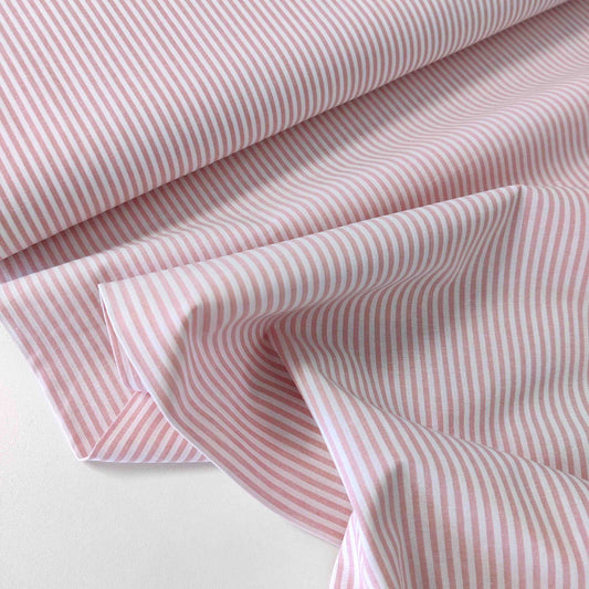 Baumwollstoff Streifen rosa weiß