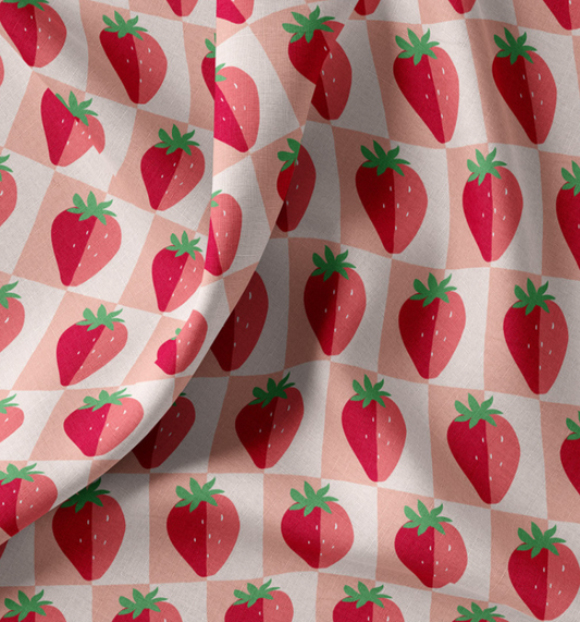 Baumwolle beschichtet Erdbeeren