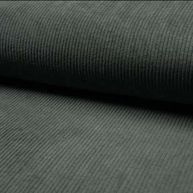 Cordstoff „6 Wales“, Baumwolle mit 5% Spandex, 345 g/m² – Farbe altgrün – robust, elastisch und perfekt für Kleidung & Accessoires.