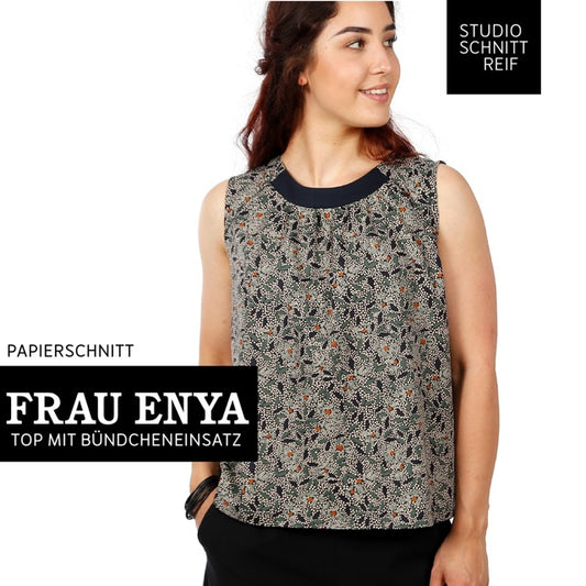 Papierschnittmuster für eine Damen Blusentop mit Bündcheneinsatz von Studio Schnittreif in den Größen XS-XXL