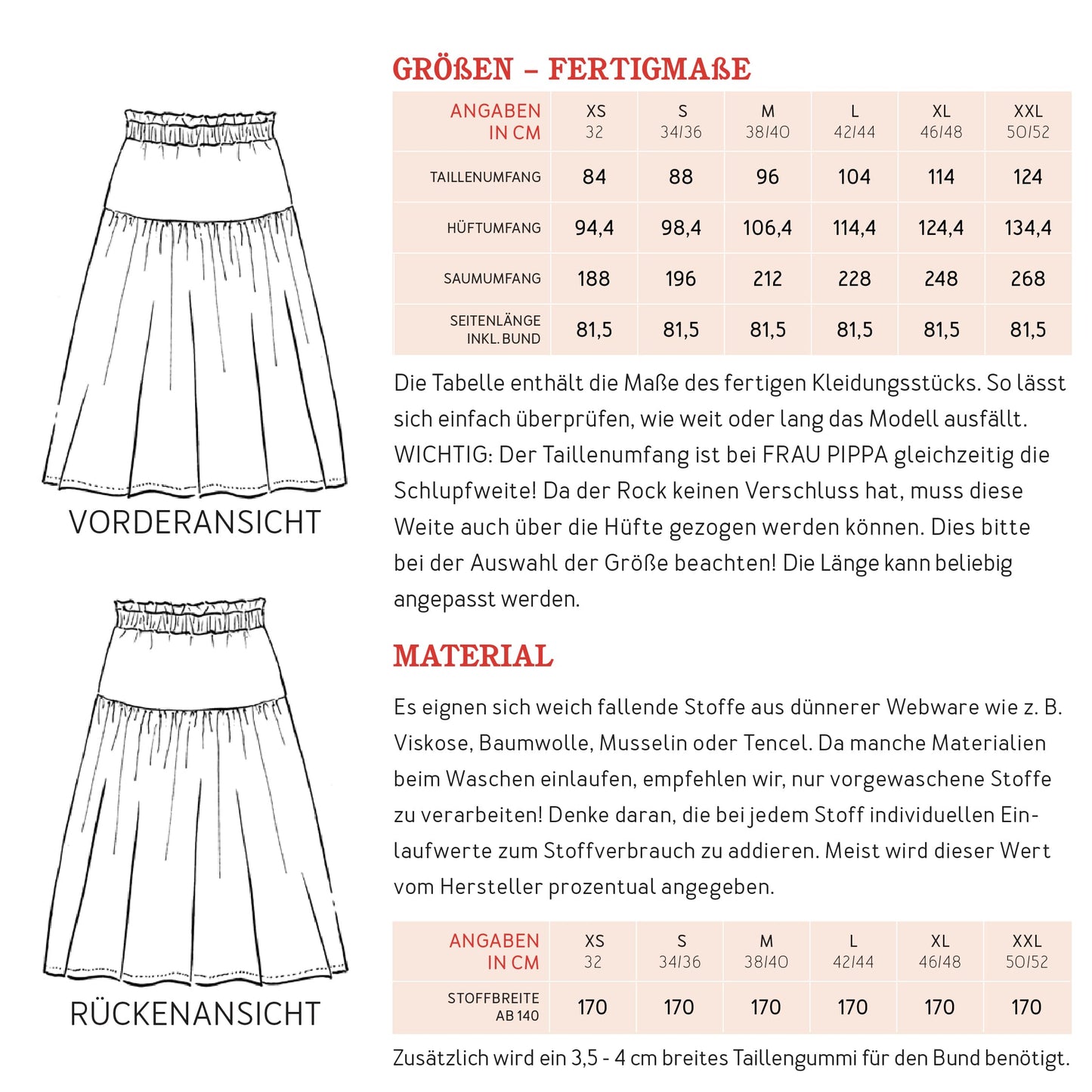 FRAU PIPPA Rock | Papierschnitt