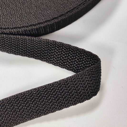20 mm breites Gurtband aus Polypropylen – robustes Band für Taschen und Zubehör, schwarz