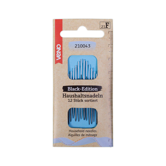 Haushaltsnadeln Black Edition 12 Stück sortiert