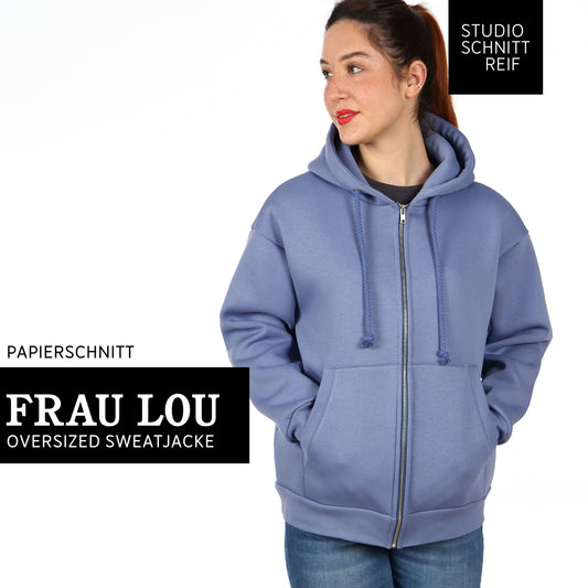 FRAU LOU Oversized Sweatjacke | Papierschnitt