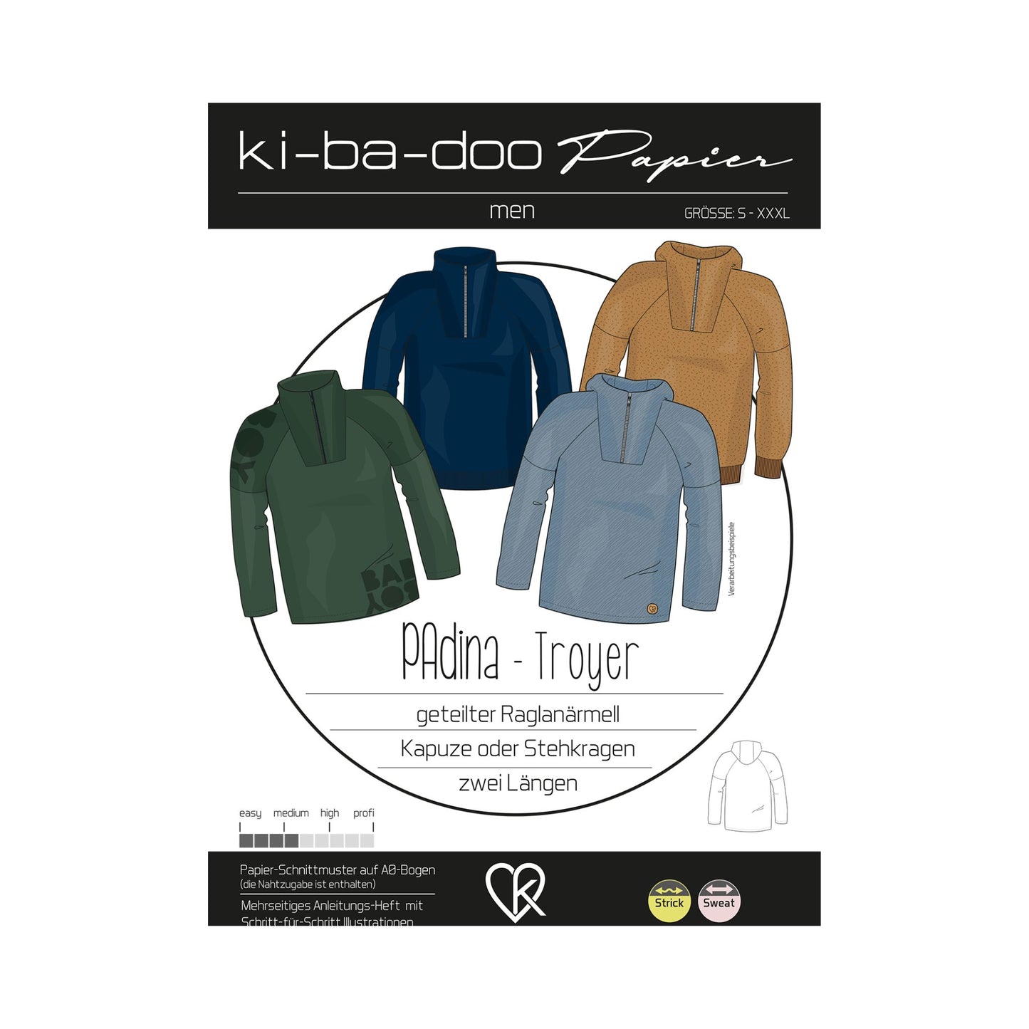 Papierschnittmuster füreinen Herren Troyer von Ki-Ba-Doo