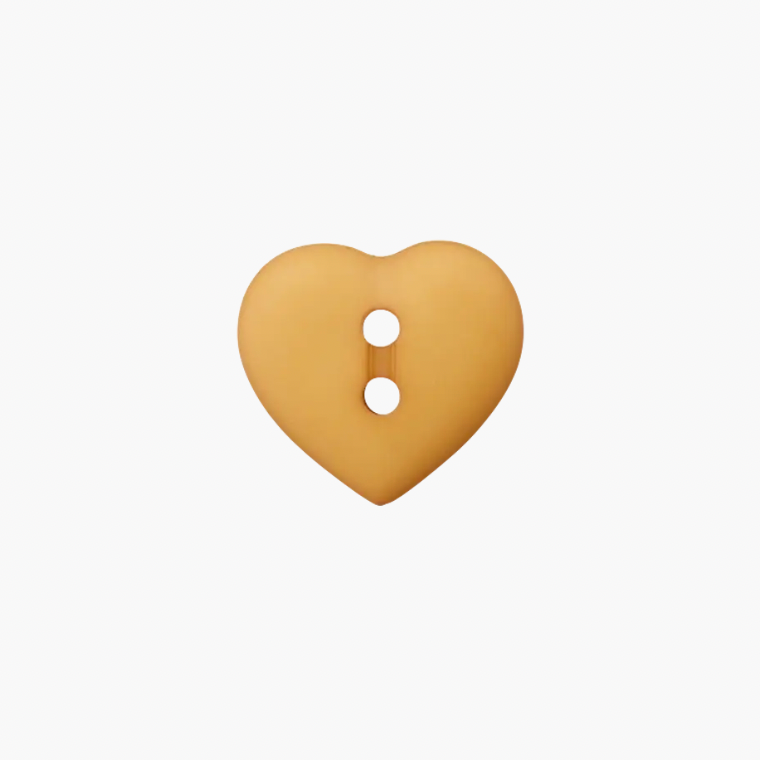 Polyesterknopf 2-Loch, Herz, 15mm