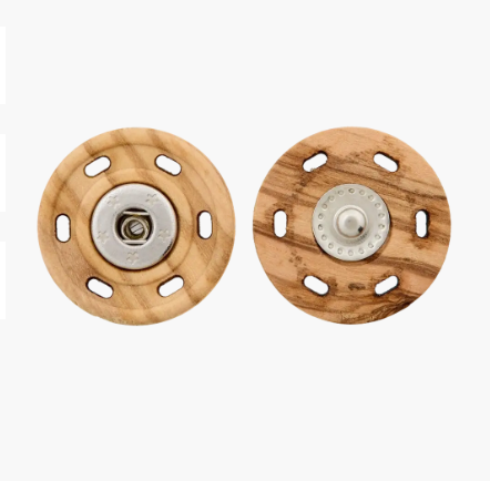 Holz-Metalldruckknopf 23 mm