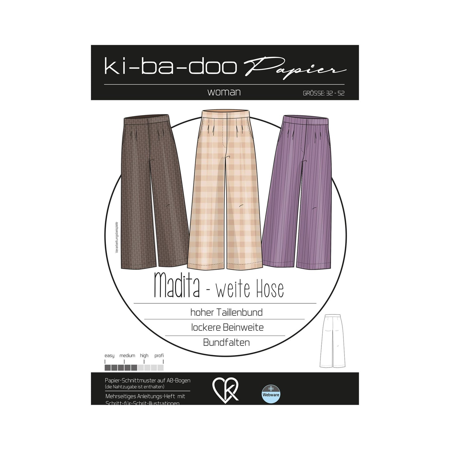 Papierschnittmuster Hose Madita Ki-Ba-Doo