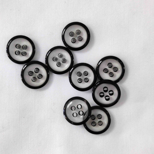 Polyester Knopf 4-Loch mit Rad 12 mm