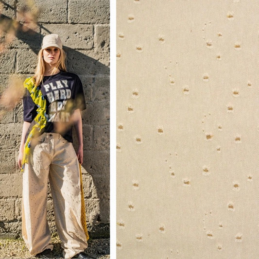 Broken Jeansstoff aus Fibre Mood Ausgabe 38 in Beige
