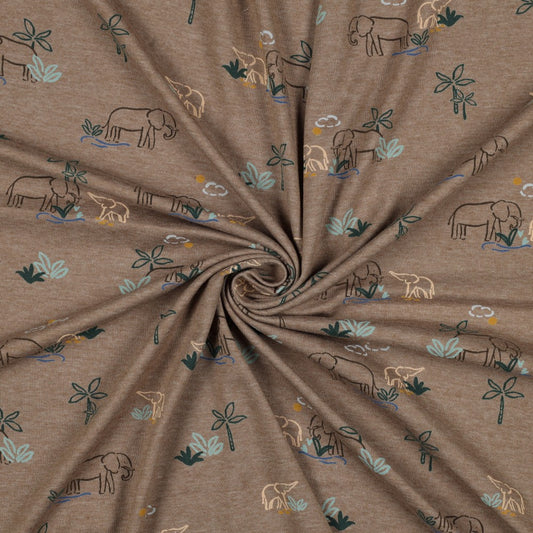 Single-Jersey Melange Elephants