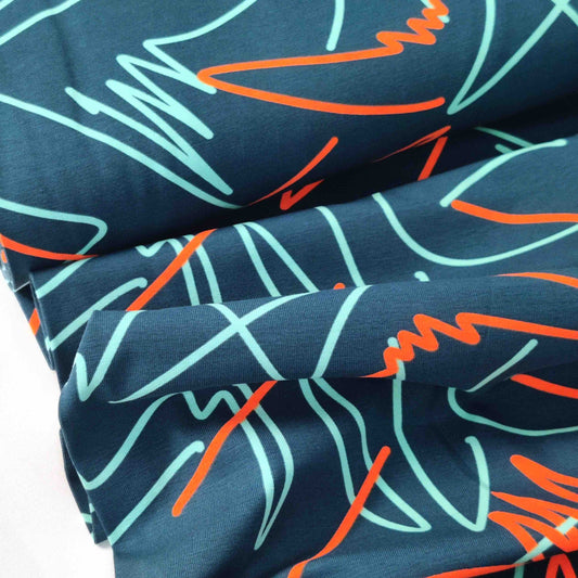 Jerseystoff Neon Abstract