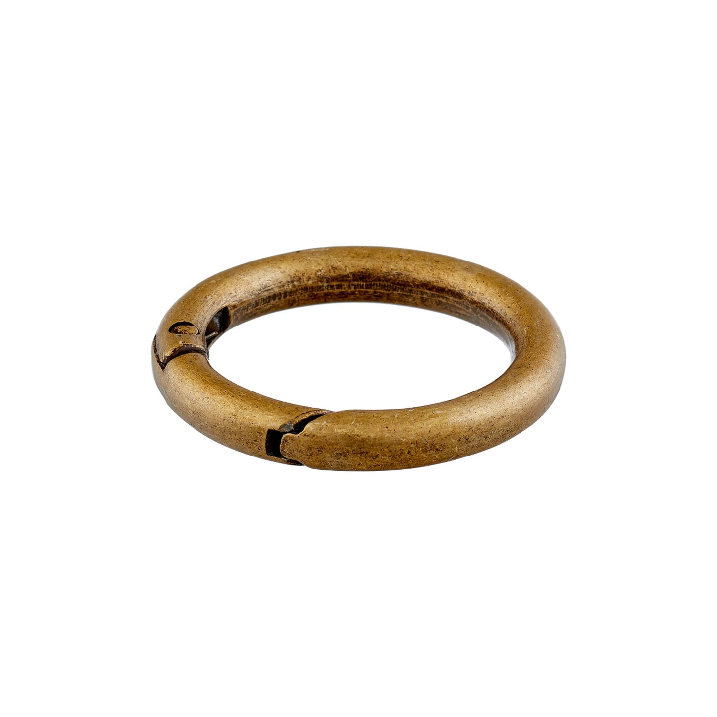 Runder Karabiner / Karabinerring 25 mm altmessing