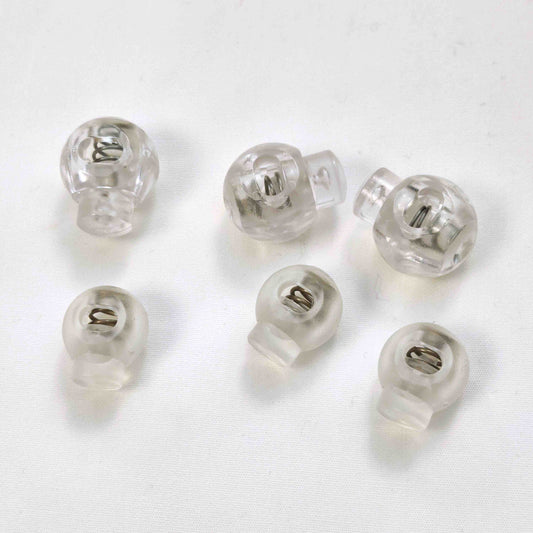 Kordelstopper 1- Loch - transparent, rund