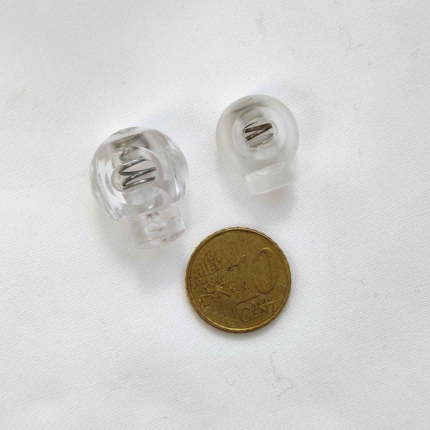 Kordelstopper 1- Loch - transparent, rund