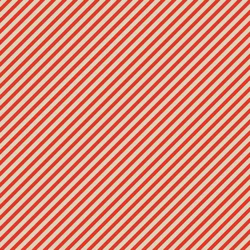 Art Gallery Fabrics Baumwollstoff Petits Strokes Vermillion mit feinen diagonalen roten Streifen auf naturfarbenem Hintergrund.