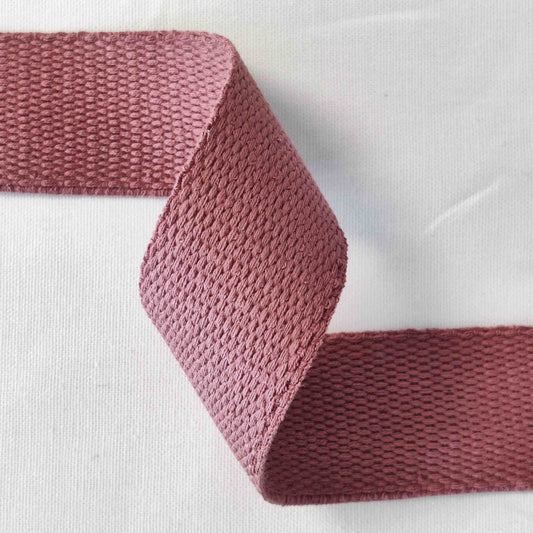 Stabiles Baumwollgurtband 4 cm – Uni rosewood, passend zu mind the MAKER Stoffen