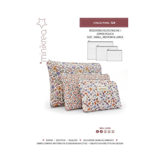 minikrea Schnittmuster 124 Reißverschlusstasche in 3 Größen