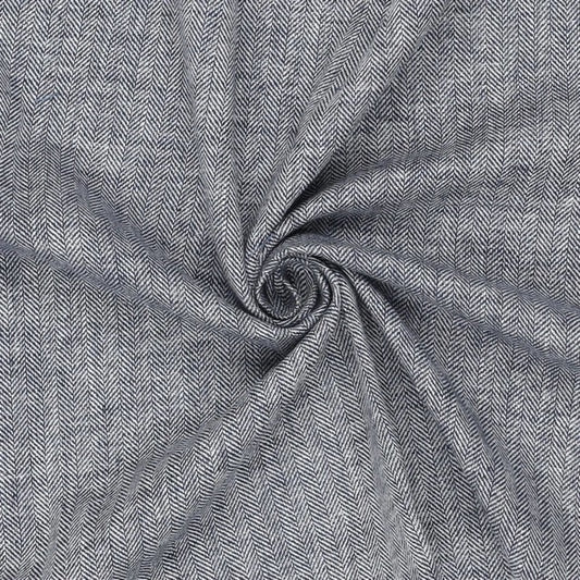 Linen Cotton Herringbone mit feiner Fischgratstruktur