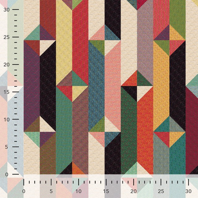 Gobelin Premium Graphic Prism Block mit geometrischem Muster in kräftigen Farben