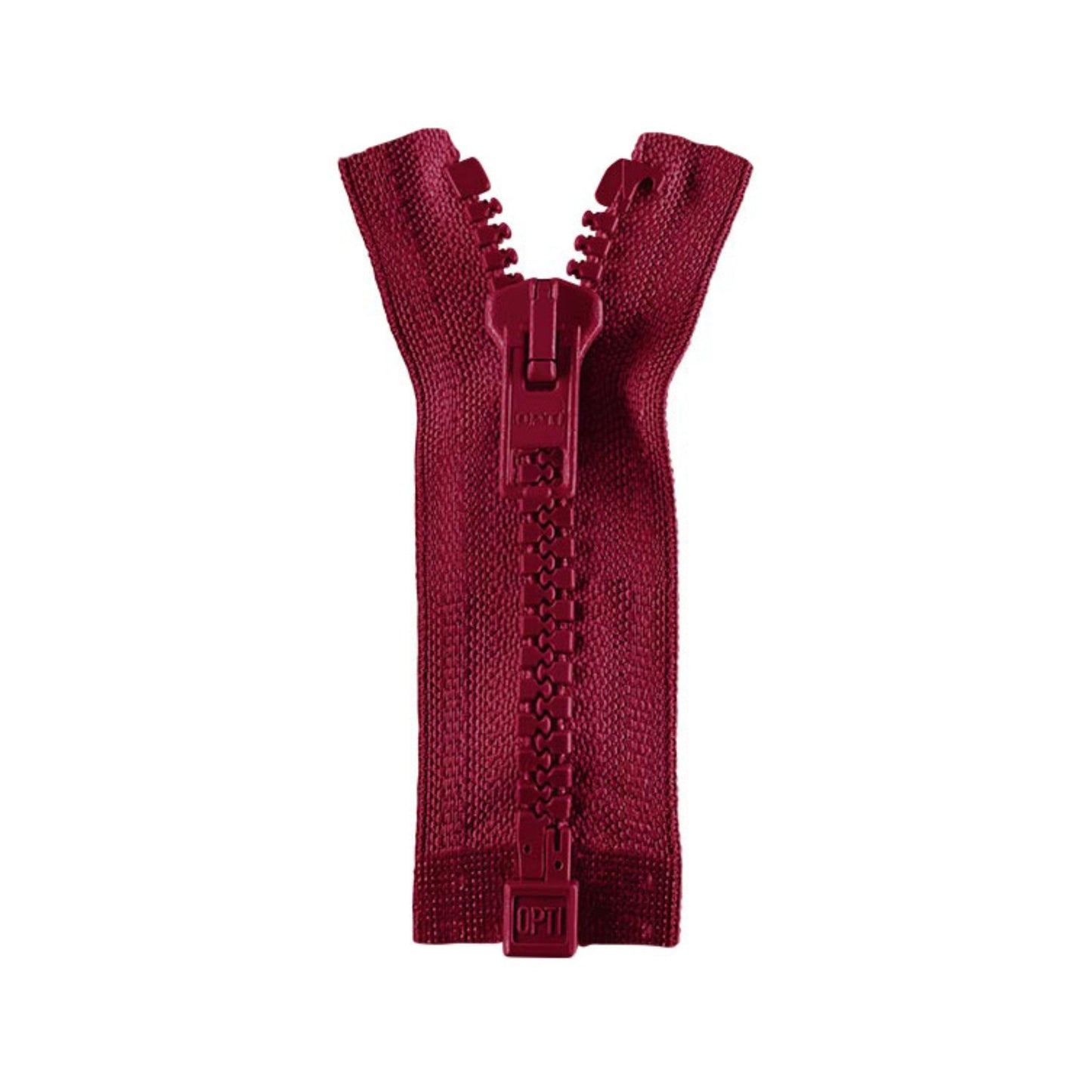 Teilbarer Reißverschluss 55 cm burgund