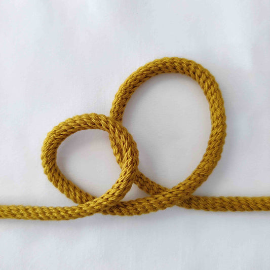 4mm breite Parkakordel uni gedreht senf