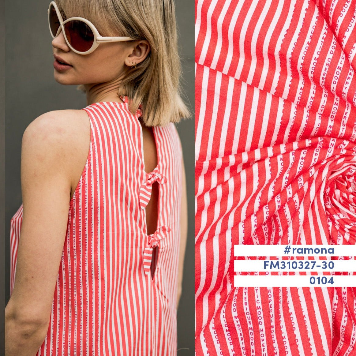Baumwoll Poplin stripes with words