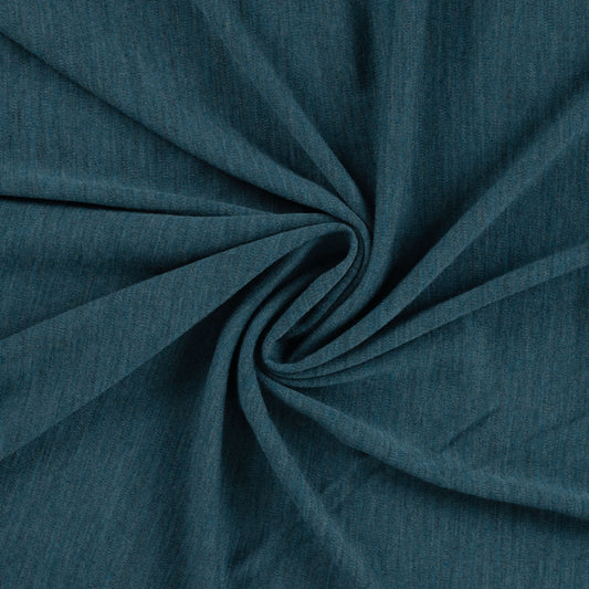 Merino Wolljersey in Petrol aus feiner Schurwolle, weich, elastisch und atmungsaktiv. Ideal für Shirts, Kleider, Sportmode, Baby- und Kinderkleidung.