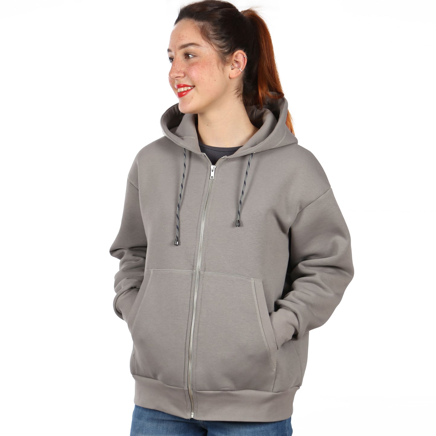 FRAU LOU Oversized Sweatjacke | Papierschnitt