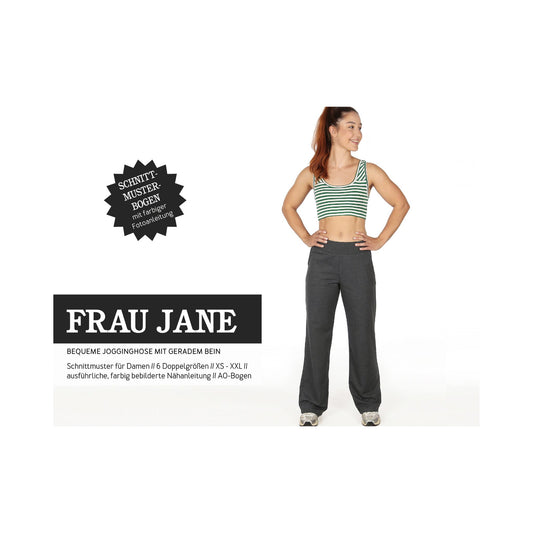 Schnittreif Schnittmuster Jogginghose Frau Jane Damen