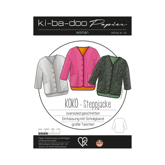 Papierschnittmuster für eine Steppjacke von Ki-Ba-Doo