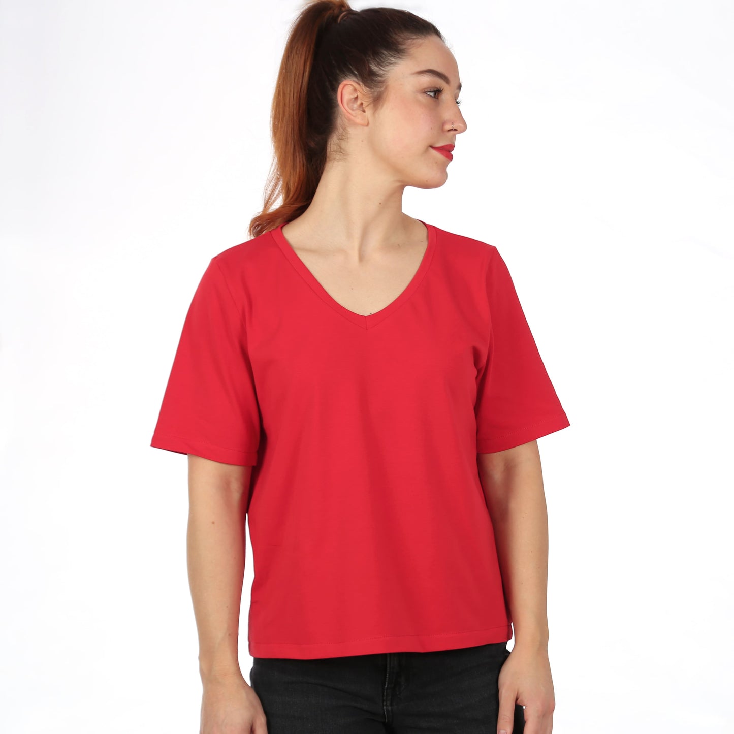 FRAU KAY V-Shirt | Papierschnitt