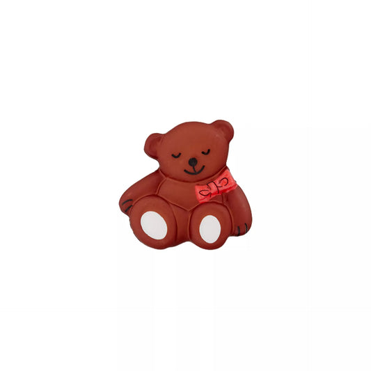 Prym Polyesterknopf Öse „Bär“ – 2‑Loch, 19 mm, mittelbraun