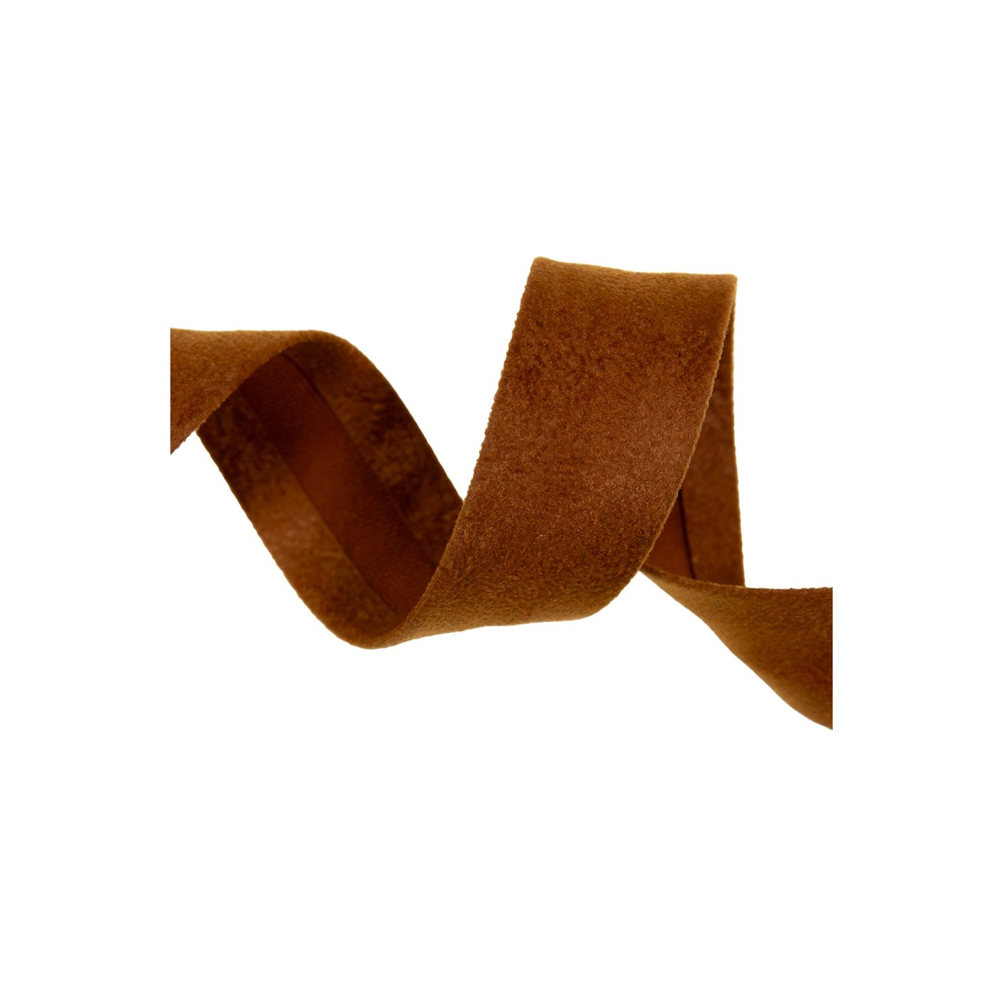 Velour Schrägband Cognac 2,5 cm breit – weiches Einfassband mit Wildleder-Optik