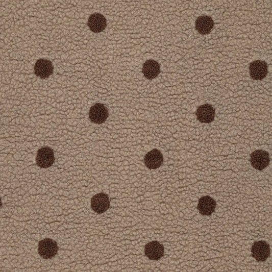 Teddystoff mit gestickten Punkten – taupe / braun