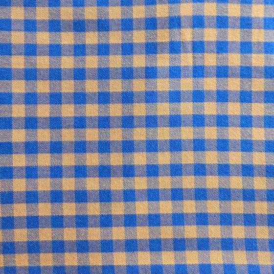 Vichy-Flanell mit gewebtem Karomuster in Caramel und Kobaltblau