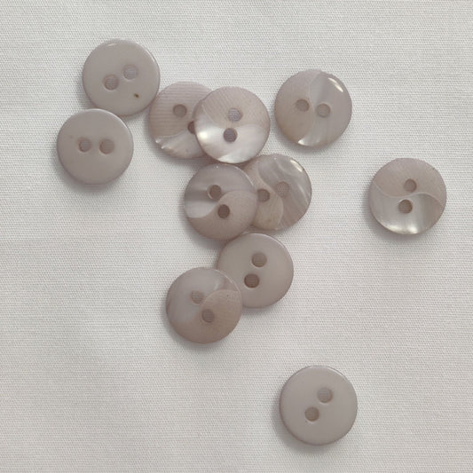 2-Loch Polyesterknopf Yin & Yang beige 13mm